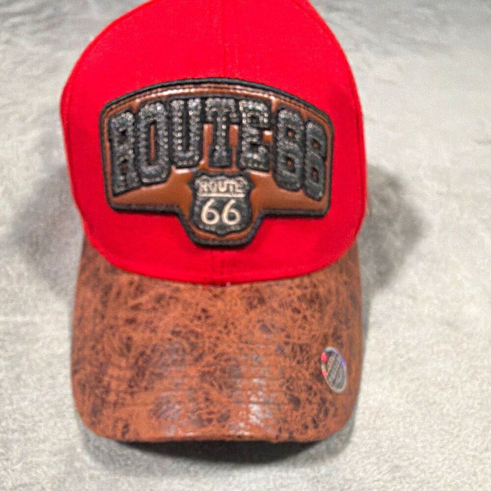 Black Eagle Route 66 Red/Brown Men's Baseball Cap Adjustable One Size